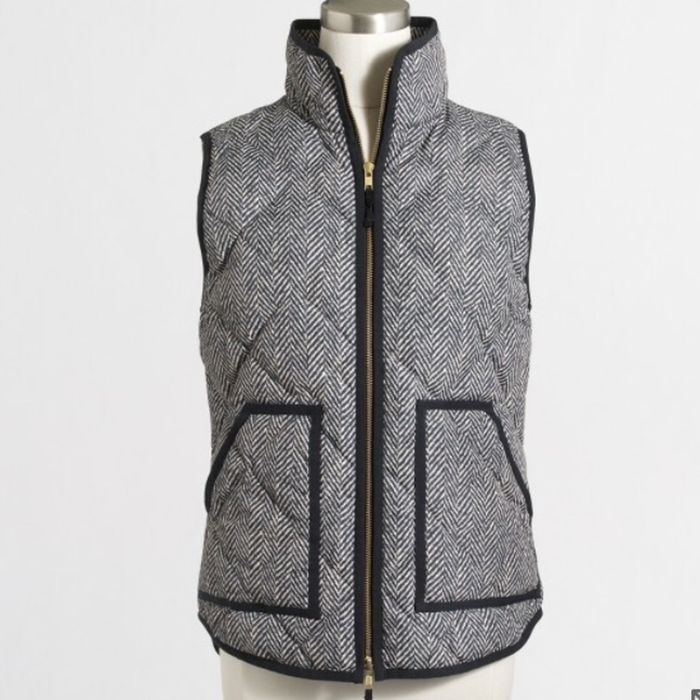 JCrew Houndstooth Quilted Puffer Vest
