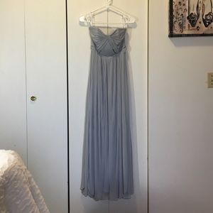 David's Bridal "Versa" gown in "Mystic" light gray