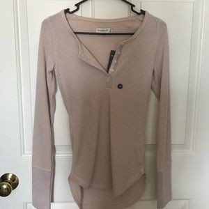 Abercrombie & Fitch Dusty Pink Henley Sweater