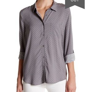 🌙Soft Joie porcelain grey star moon print shirt⭐️