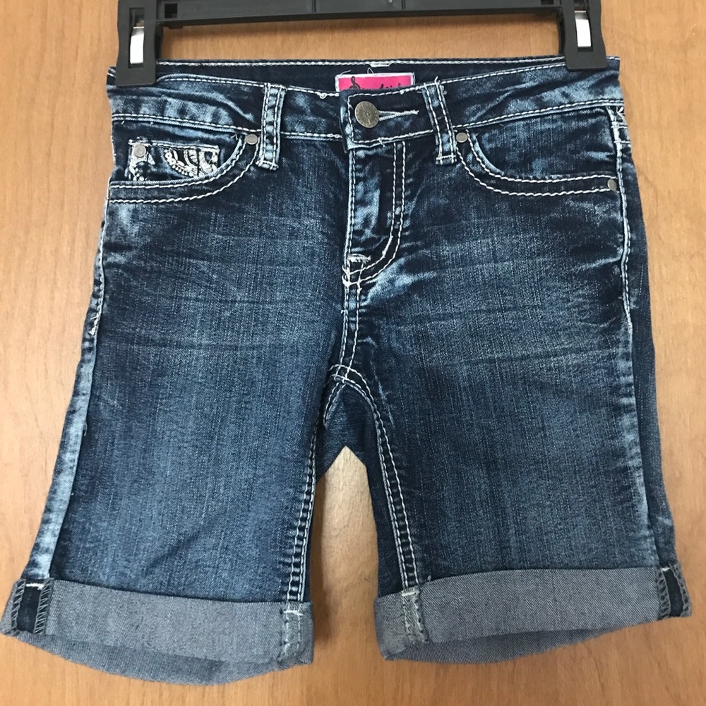 Girls Fancy Denim Shorts