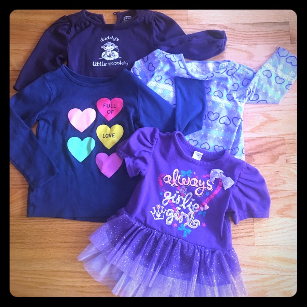 Bundle of FOUR blue/purple tops for your lil 👑👑