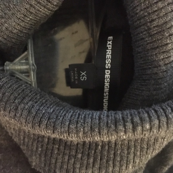 Grey Turtleneck Express Sweater Dress - Picture 4 of 4