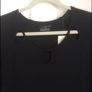 Lane Bryant NWT black 3/4 length sleeve top 14/16