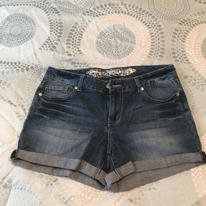 Express cuffed jean shorts