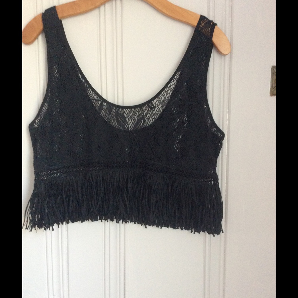 VS fringe lace crop