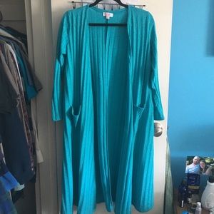 LULAROE Teal/Turquoise Ribbed Sarah