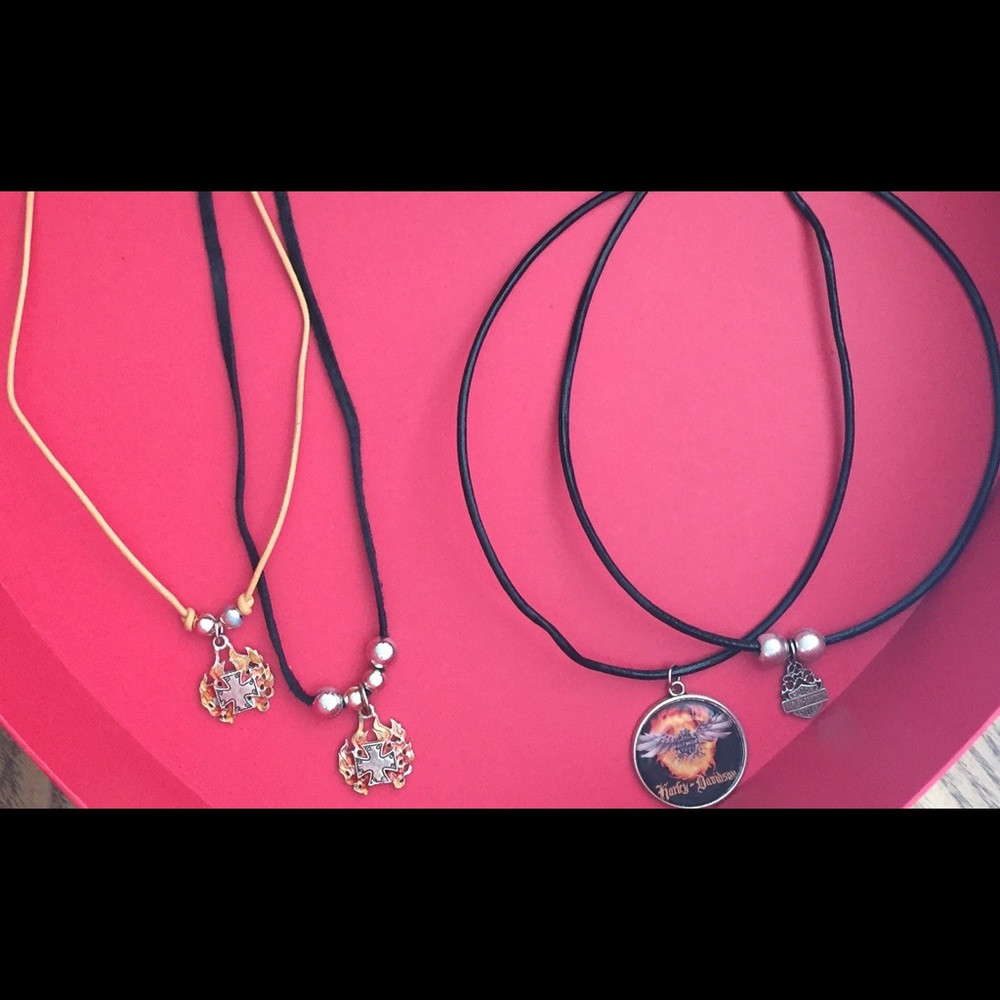 Harley Davidson and chopper chokers on leather
