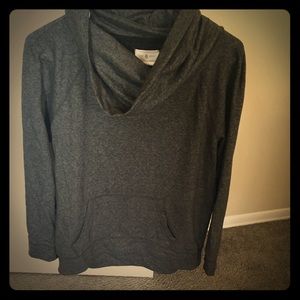 Lou & Grey Long sleeve dark gray cowl neck sweater