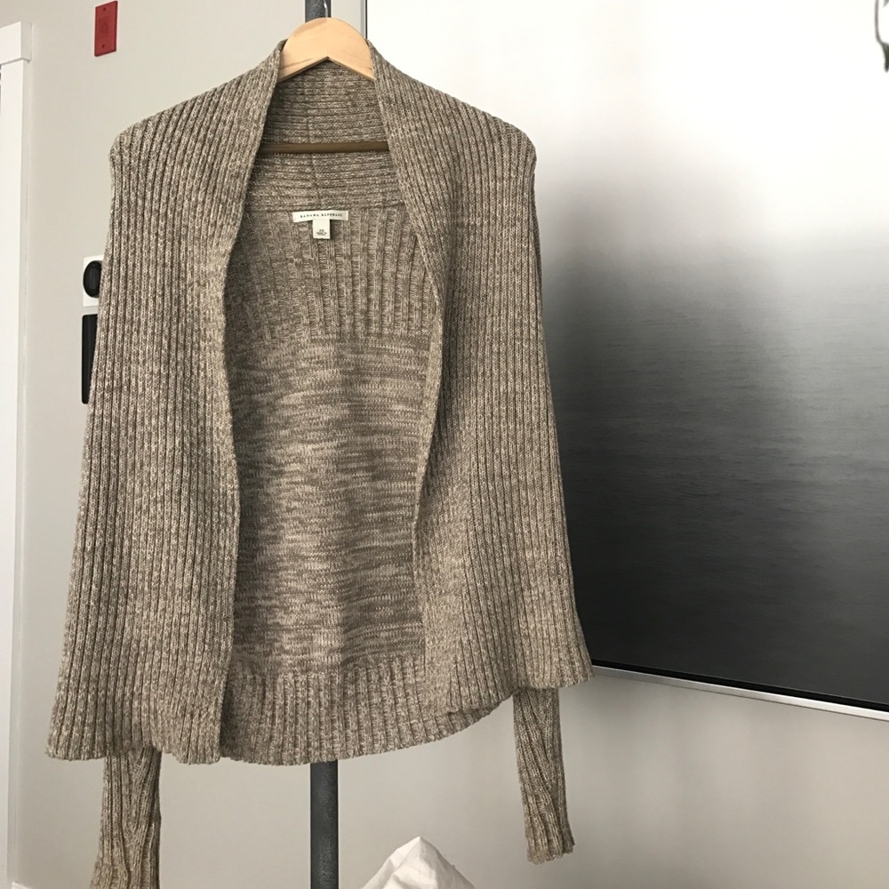 Banana Republic Oatmeal Open Cardigan Sweater