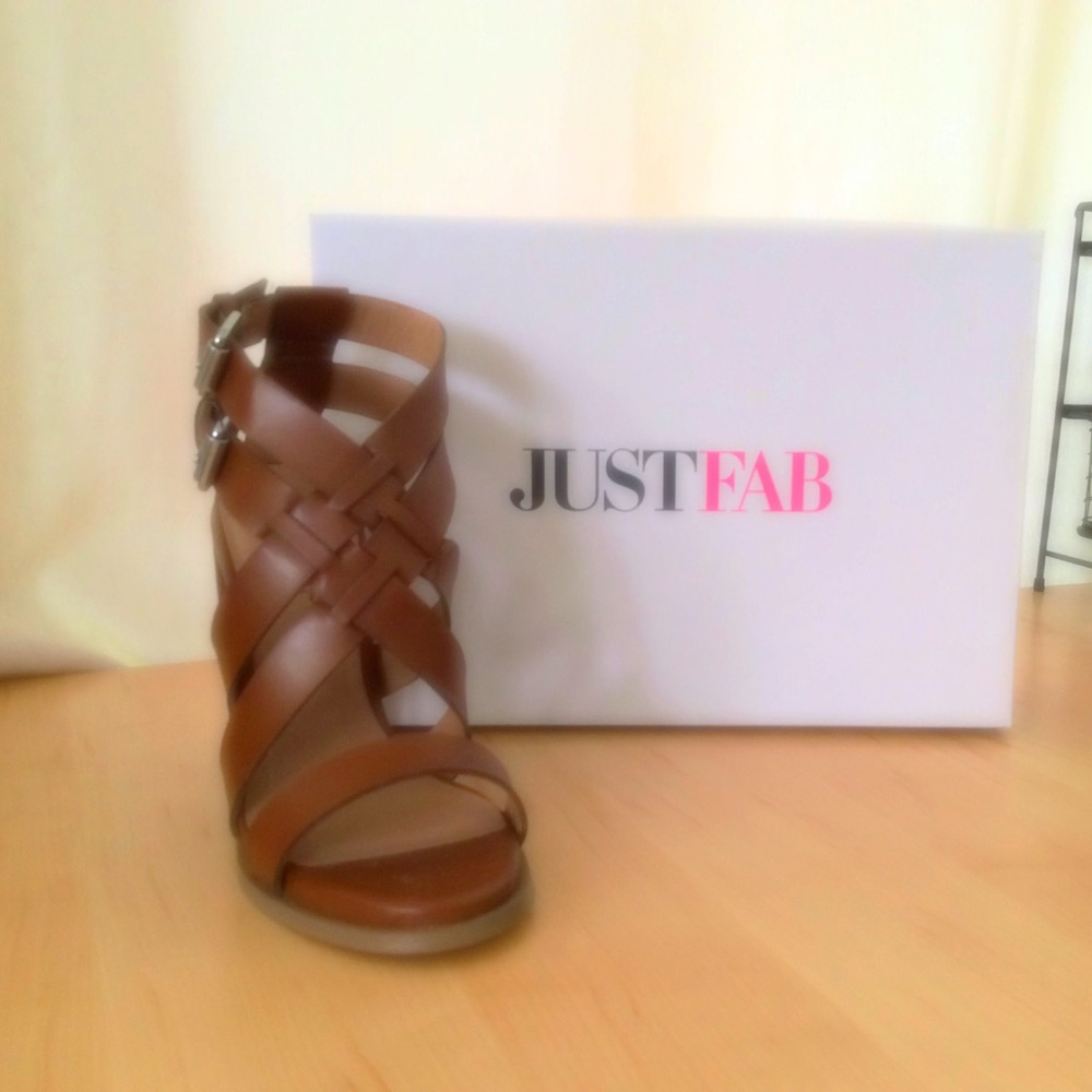 JustFab Rozalia Heels In Cognac | NEW