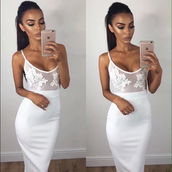 🌹🌹🌹BEAUTIFUL ROSE FLOWER LACE AND MESH DRESS 🌹 - Picture 2 of 3