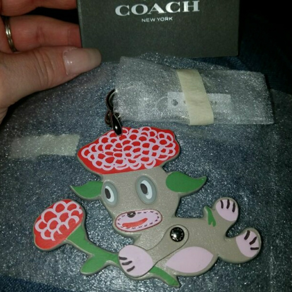 Coach Baseman Flower Fob Keychain