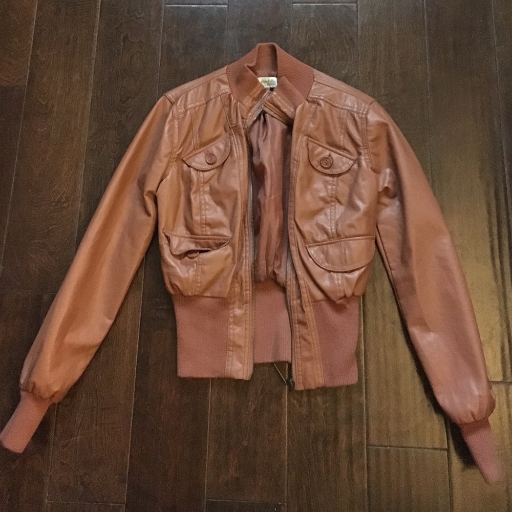 Brown leather jacket!