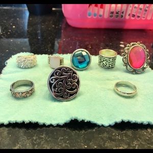 8 costume jewelry rings