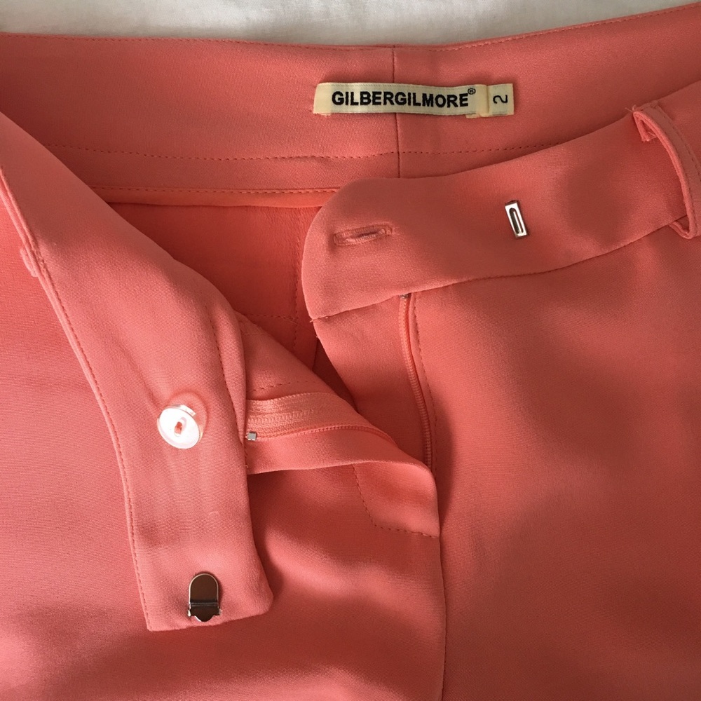 Gilbergilmore peach/coral silk shorts size 2 - Picture 2 of 4