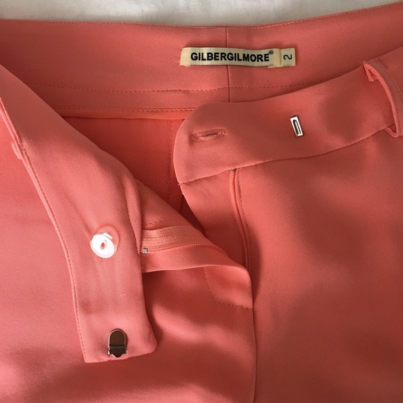 Gilbergilmore peach/coral silk shorts size 2 - Picture 2 of 4