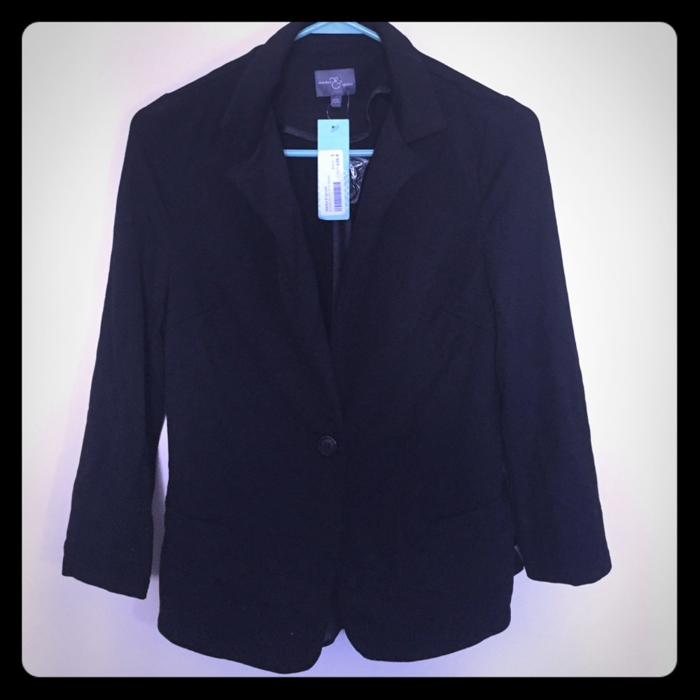 NWT market & Spruce black ruffle blazer