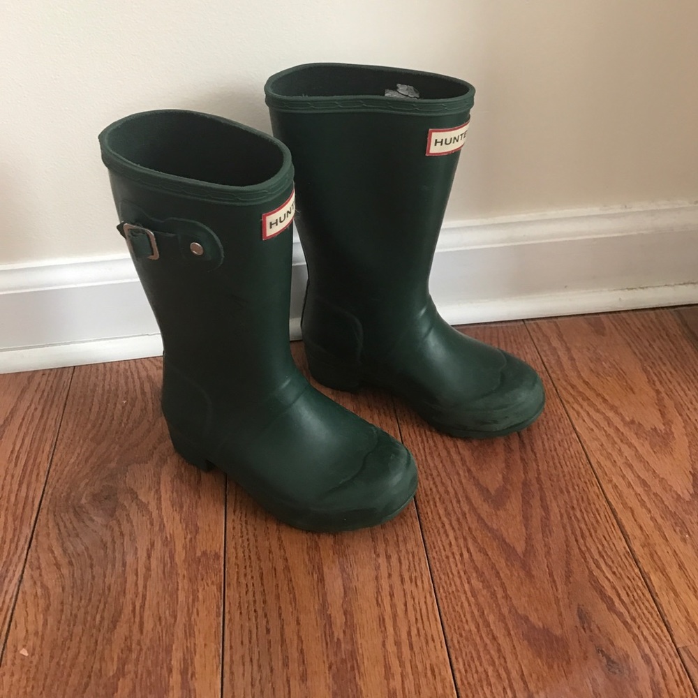 Green Kids hunter boots