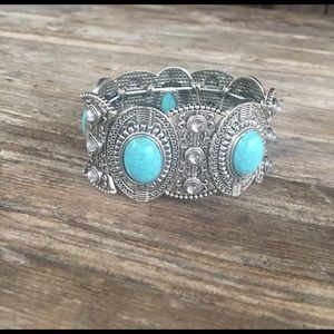 Blue faux turquoise bracelet