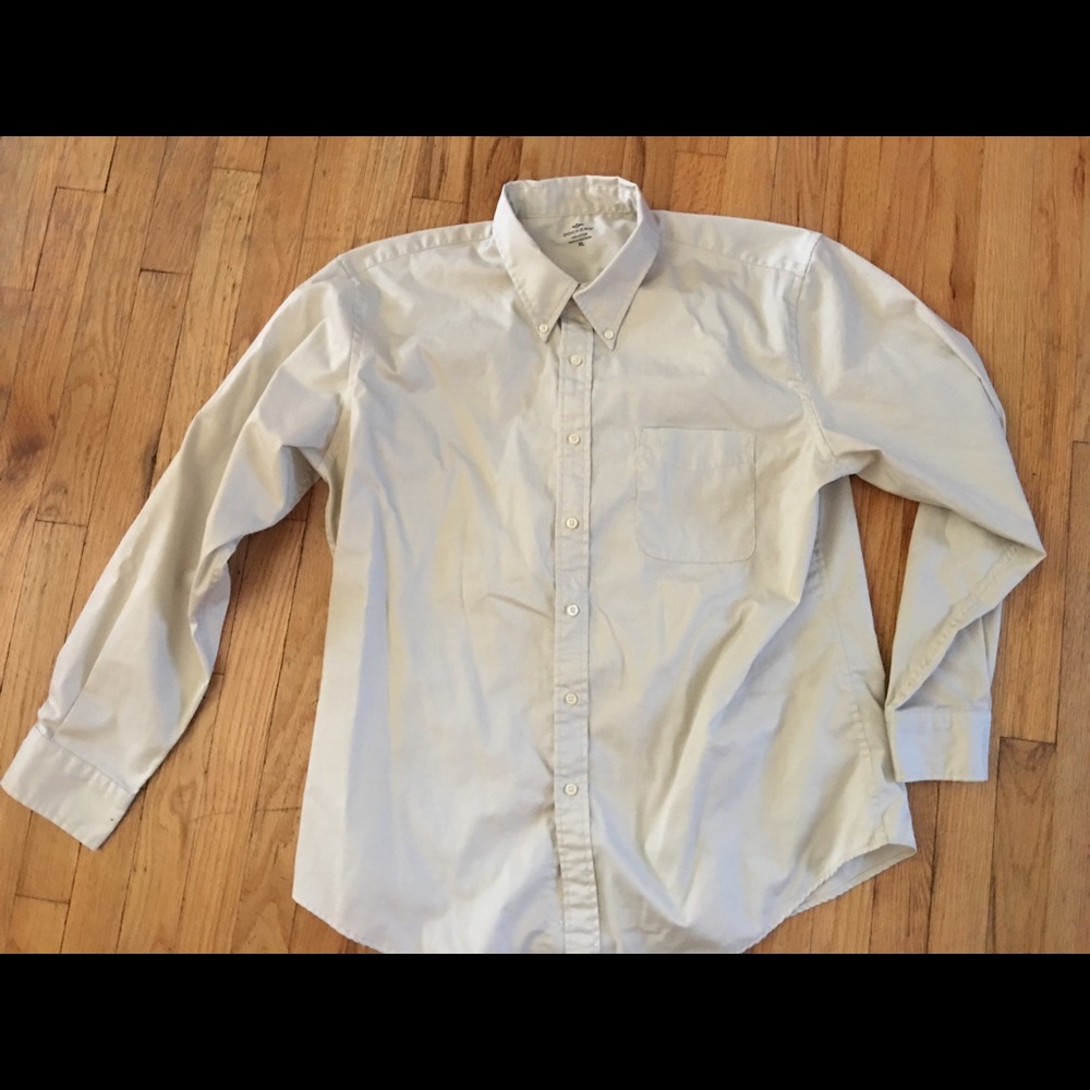 MENS XL TAN DOCKERS SHIRT BUTTON FRONT