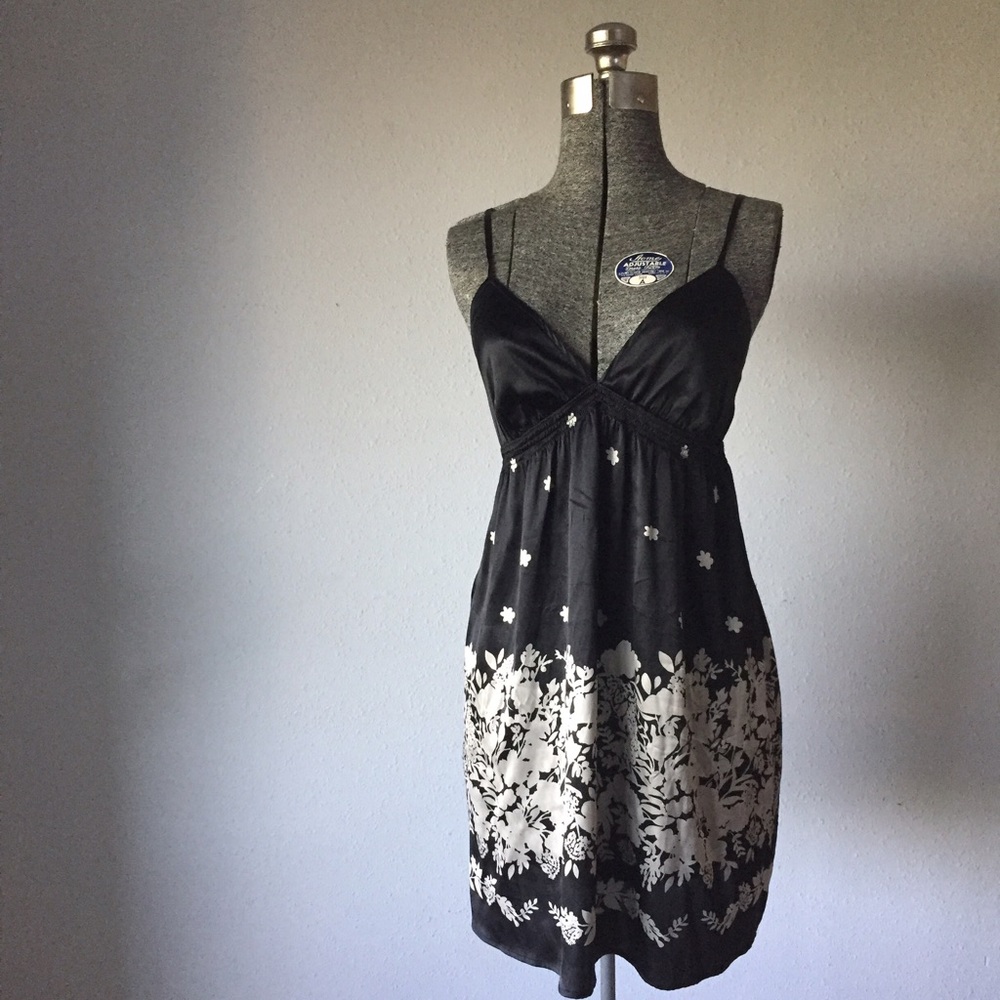 Strappy Silk Dress with Flower Detail