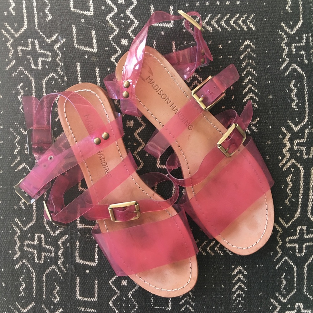 Madison Harding pink sheer gladiator sandal
