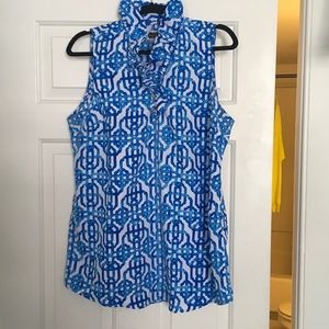 Mud Pie Blue and White Sleeveless Whitney