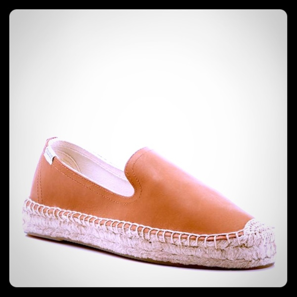 Leather Smoking Slipper Platform Espadrille Flats
