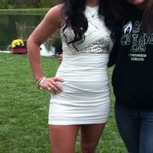 White and gold dress