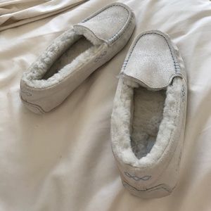 Ugg Moccasins Light Blue/White Shiny/Sparkles