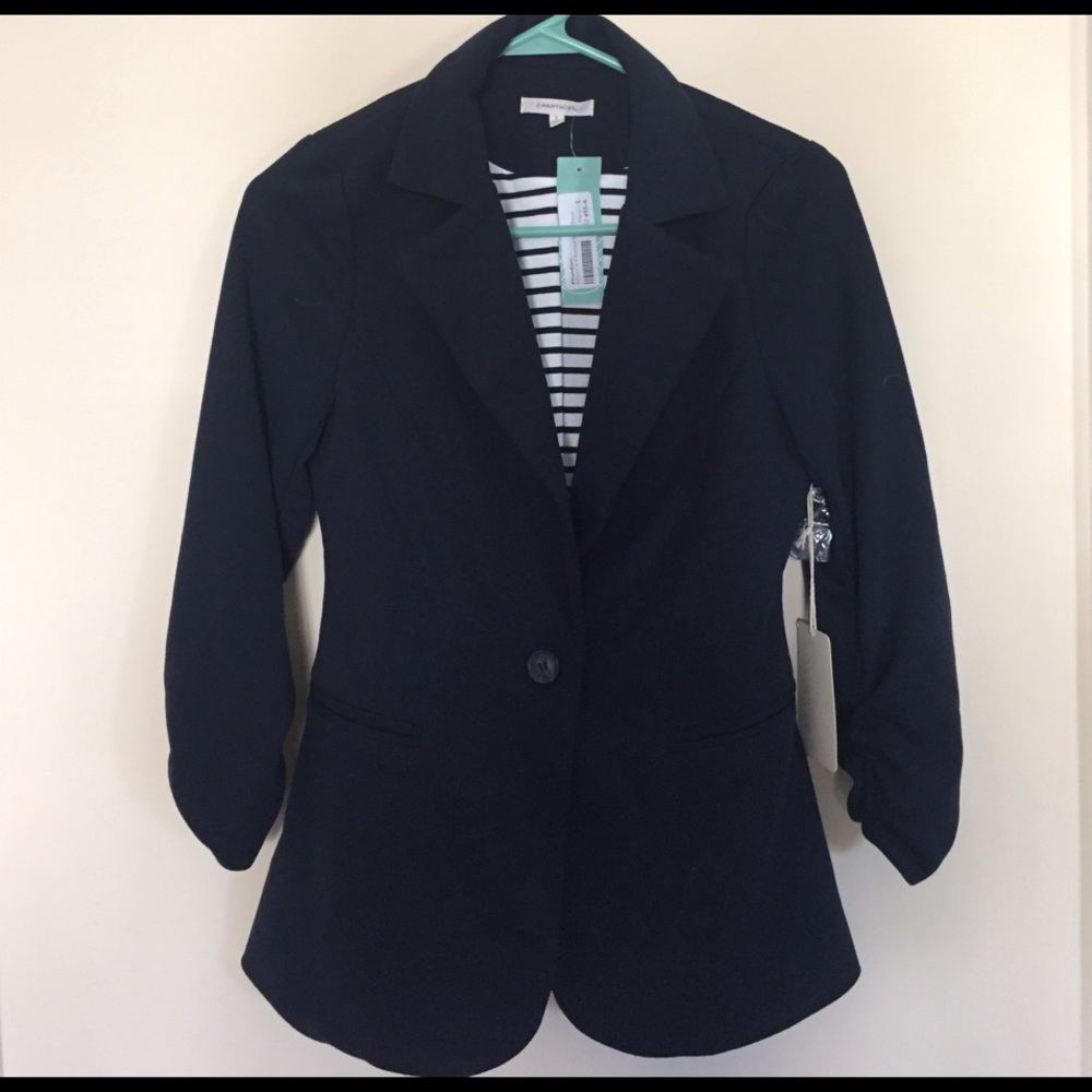 NWT Navy blue 3/4 sleeve Comfy Blazer