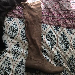Guess taupe over the knee boots