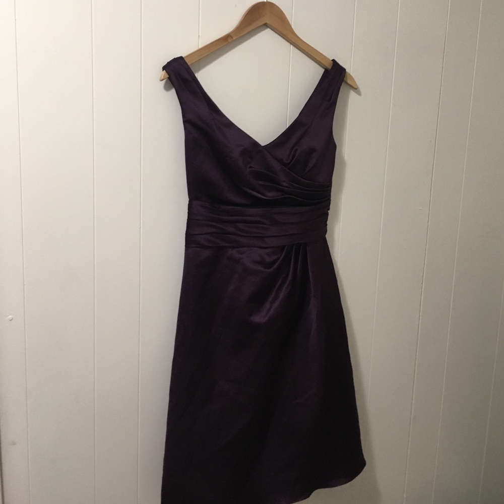 Davids Bridal Plum Purple Satin Size 4