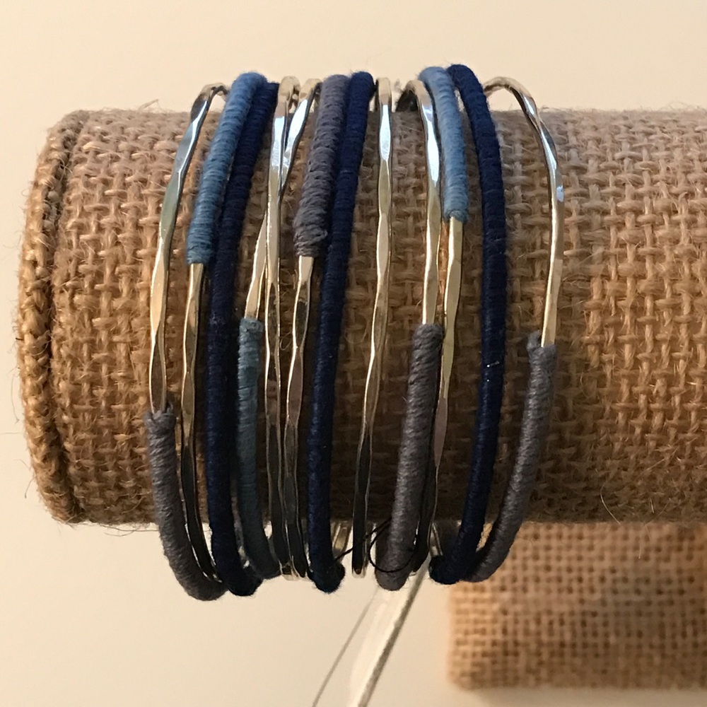 Thread wrapped cuff bracelet - Picture 2 of 5