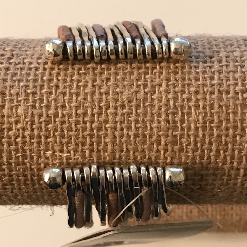 Thread wrapped cuff bracelet - Picture 3 of 5