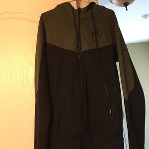 Alphalete olive green zip up hoodie