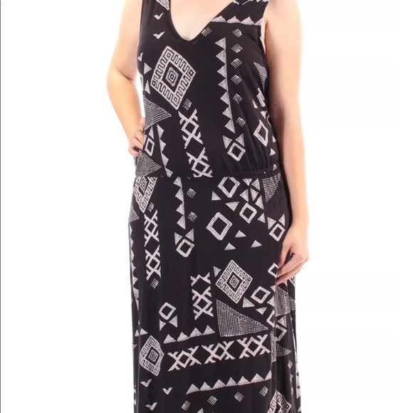 [Lucky Brand] Black Tribal Printed Maxi Long Dress - Picture 2 of 4