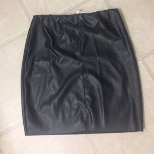 Authentic looking black leather mini skirt!