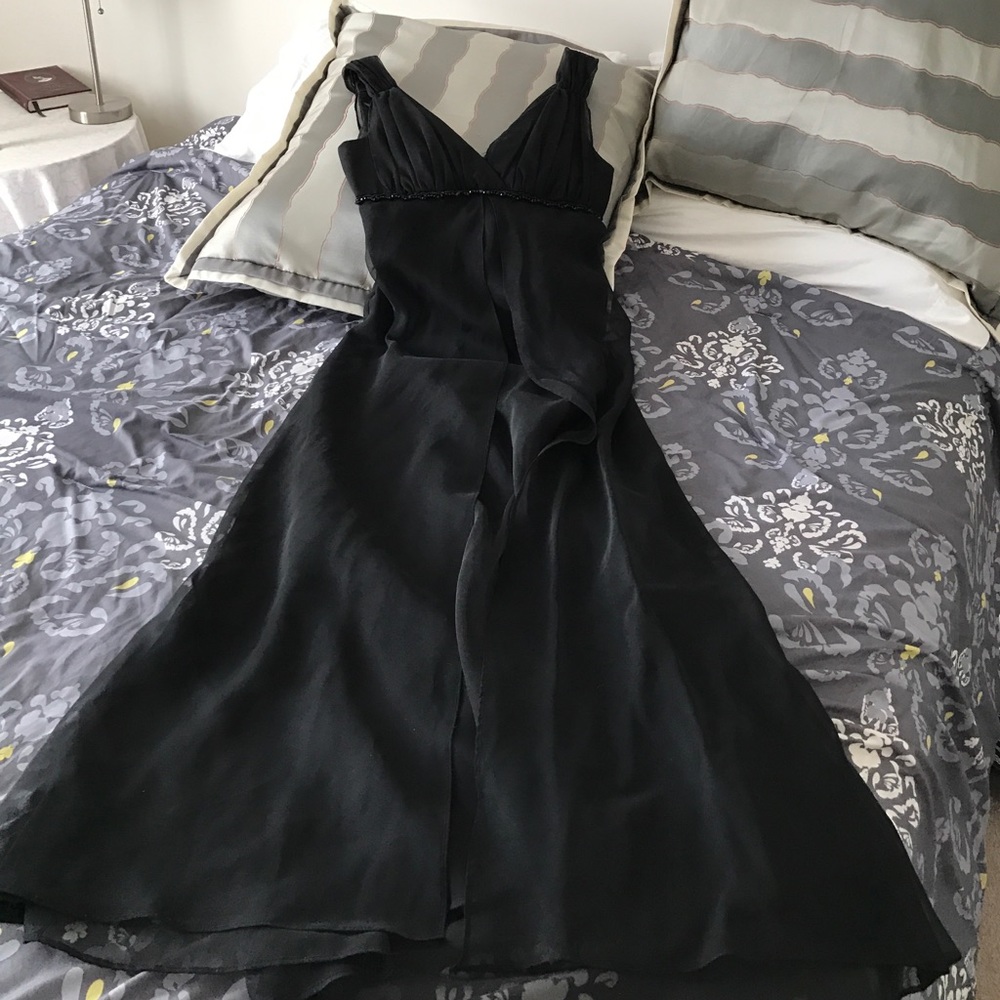 Full-length black gown