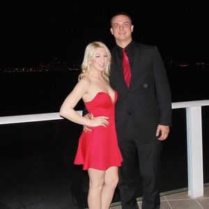 Tobi strapless red dress