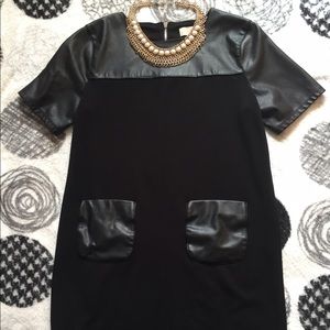 Black dress with leather accents 🌚