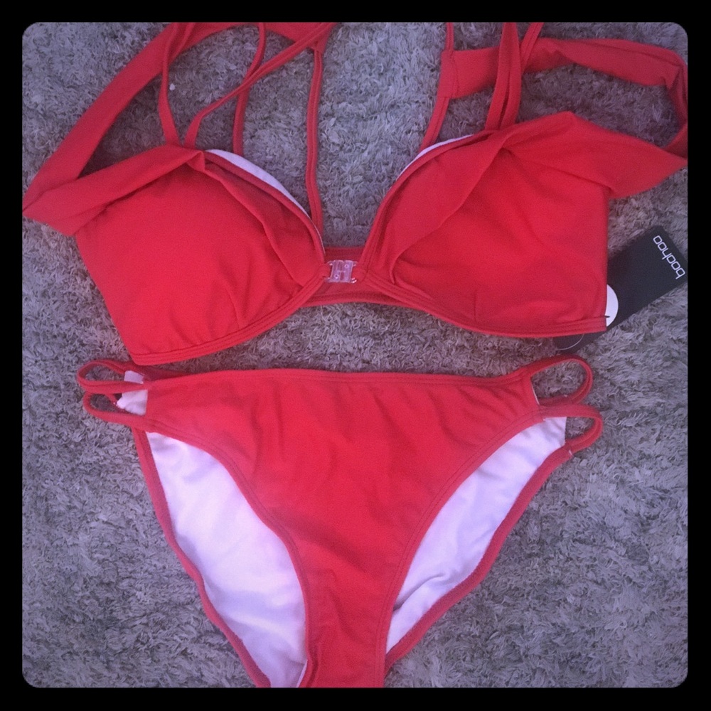 Boohoo Auckland Strappy Bardot Bandeau Bikini