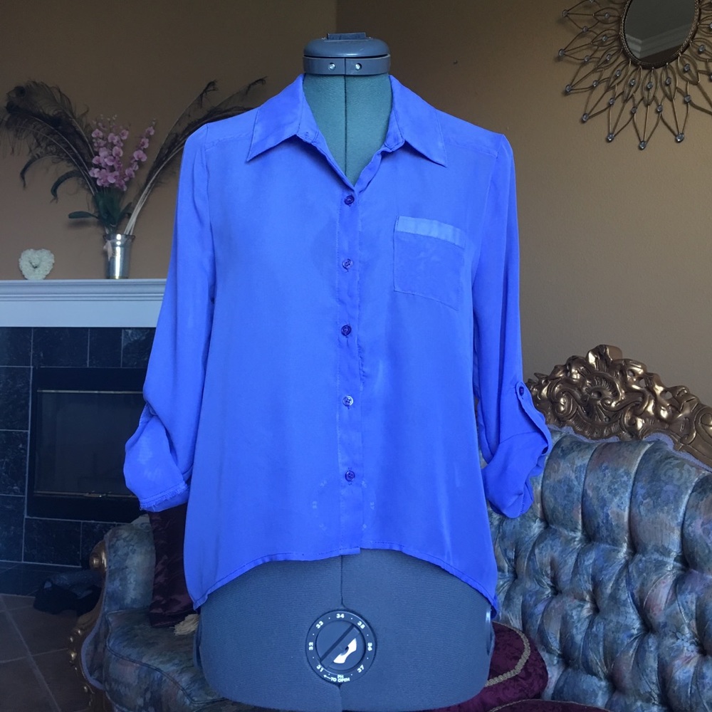 Sheer High Low Blouse