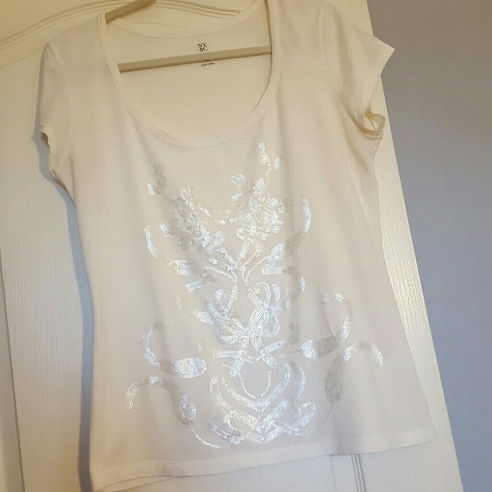 Ivory Sequin Top