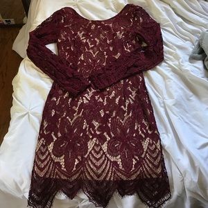 Size l lace burgundy Charlotte Russe dress