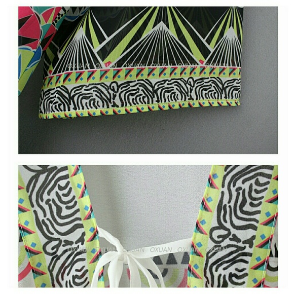 💚 H.P 💚 GEO KIMONO/Beach cover up - Picture 5 of 8