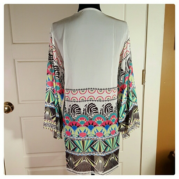 💚 H.P 💚 GEO KIMONO/Beach cover up - Picture 7 of 8