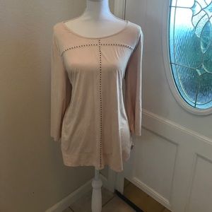 Style & Co. cream colored Faux Suede shirt.