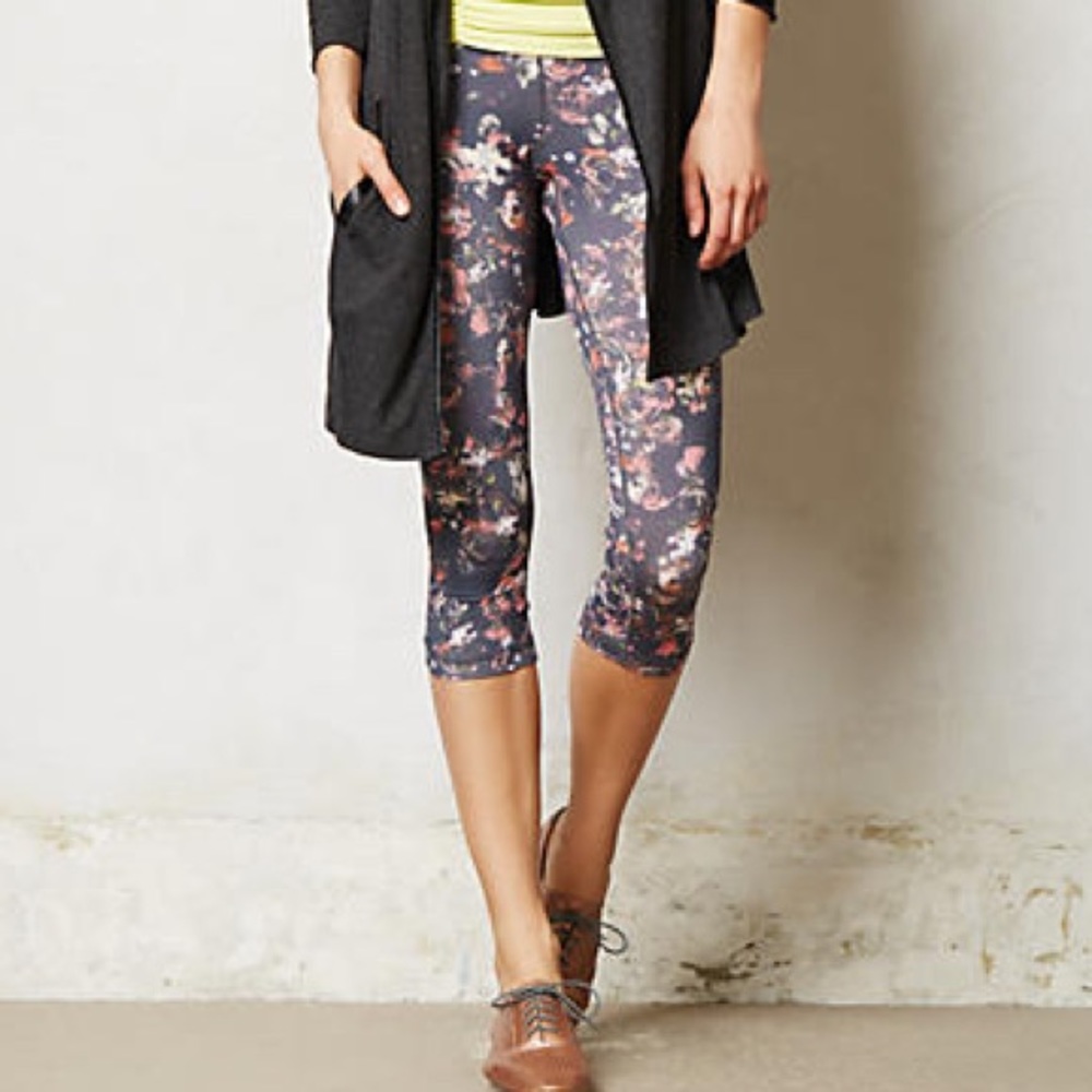 Anthropologie Floral Cropped Leggings, XS
